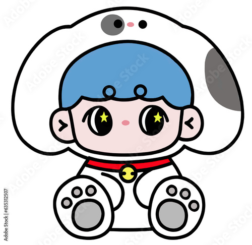 kid in dog costume 