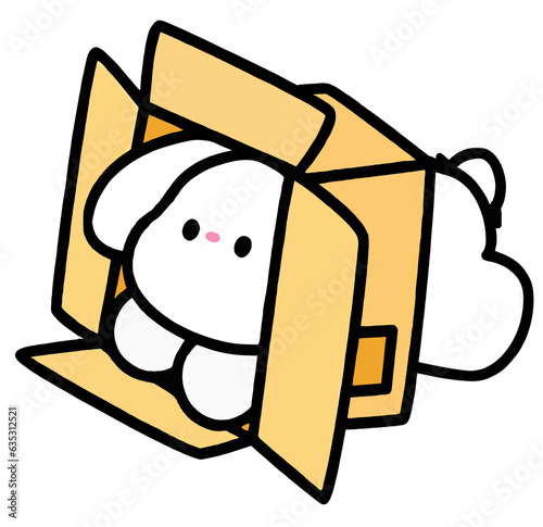 dog and cardbox