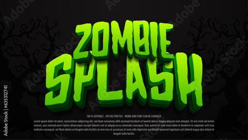 Zombie 3d style editable text effect, halloween theme text effect