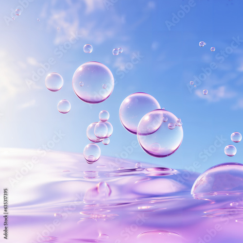 A colorful gradient background, with sparkling beads placed in harmony. Created with generative Ai technology.