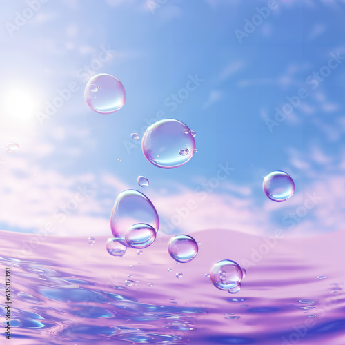 A colorful gradient background, with sparkling beads placed in harmony. Created with generative Ai technology.
