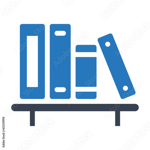 Library bookcase bookshelf vector icon