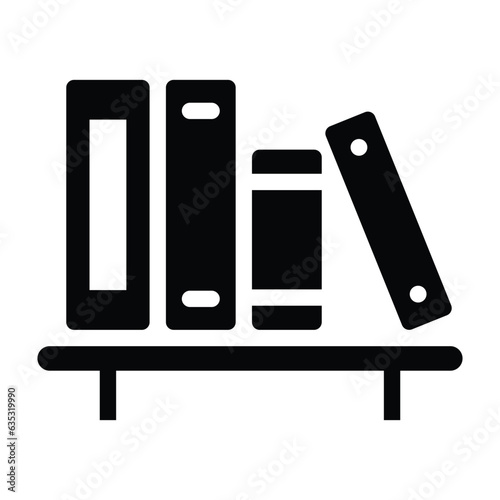 Library bookcase bookshelf vector icon