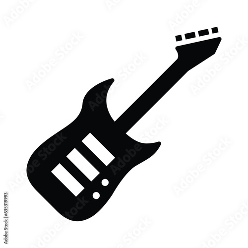 Musical instrument electric guitar vector icon