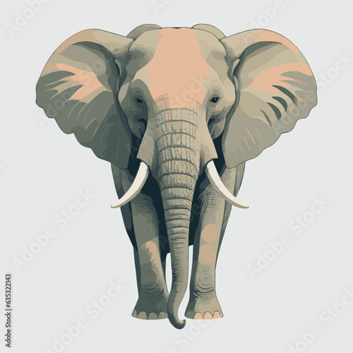 Elephant vector illustration isolated on white background. Cute elephant cartoon	