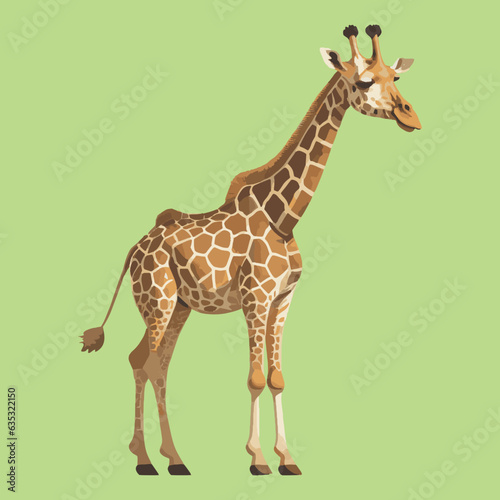 Fototapeta Naklejka Na Ścianę i Meble -  Giraffe vector illustration isolated on white background. Cute giraffe cartoon	
