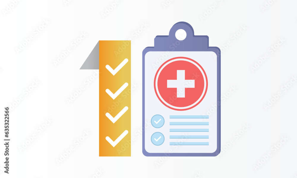 Health services, healthcare program, medical procedure, annual check up, checklist clipboard.on white background.Vector Design Illustration. Health services, healthcare program, medical procedure, annual check up, checklist clipboard.on white background.Vector Design Illustration.