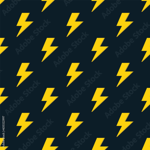 yellow lightning patternrepeating simple graphic lightning or lightning icon flat pattern seamless design on dark blue background