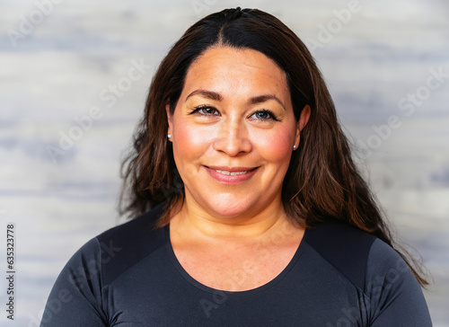 Portrait of a woman, Scandinavian woman, 35, Dark hair, Smiling - Generative Ai