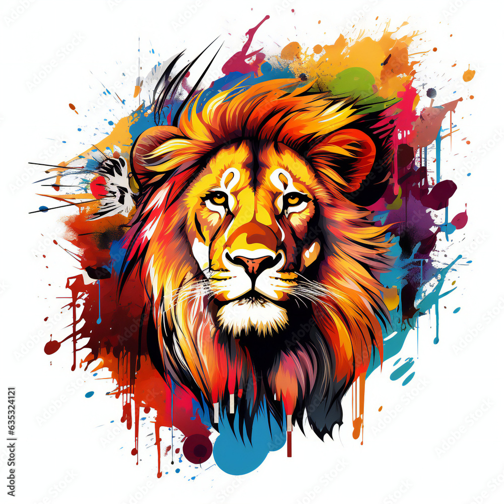 animals illustration tshirt design with colorful splash animals illustration tshirt design with colorful splash