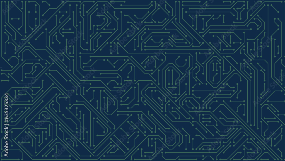 Futuristic Circuit Board Background: Technological Network Design