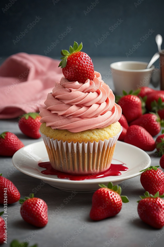 Strawberry vanilla cupcakes. Strawberry vanilla cupcakes.