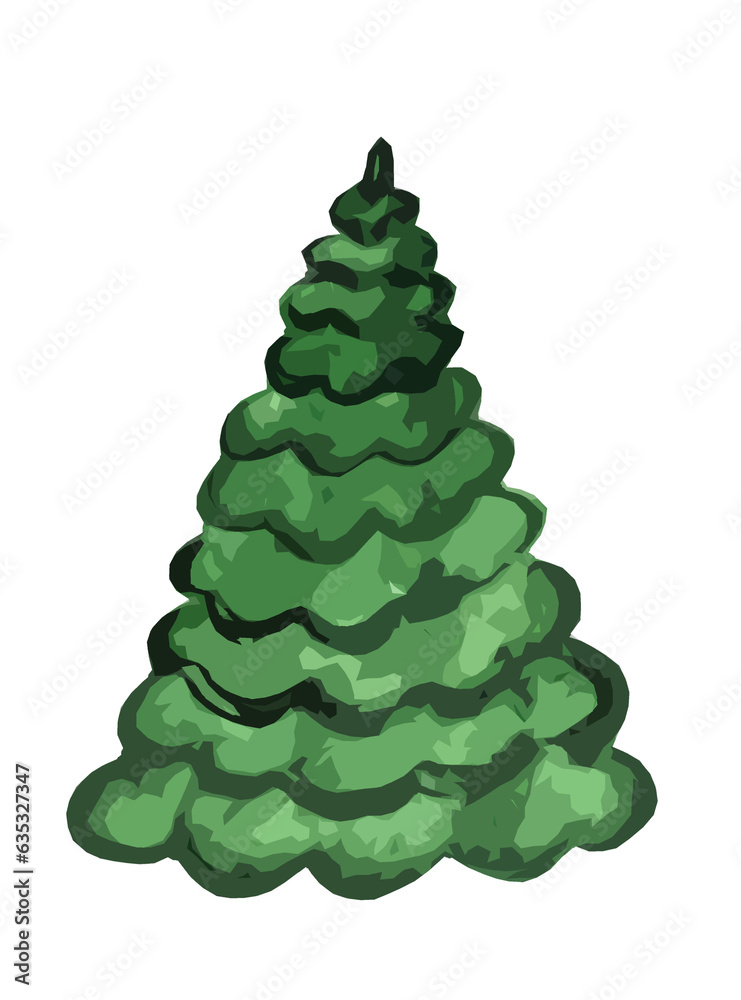 Green Christmas tree on a white background Green Christmas tree on a white background