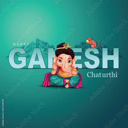 Lord Ganpati on Ganesh Chaturthi background. abstract vector illustration design