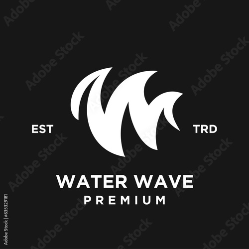w letter water initial logo design template