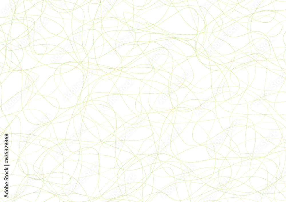 ランダムに描いた淡い黄色の曲線と背景透明