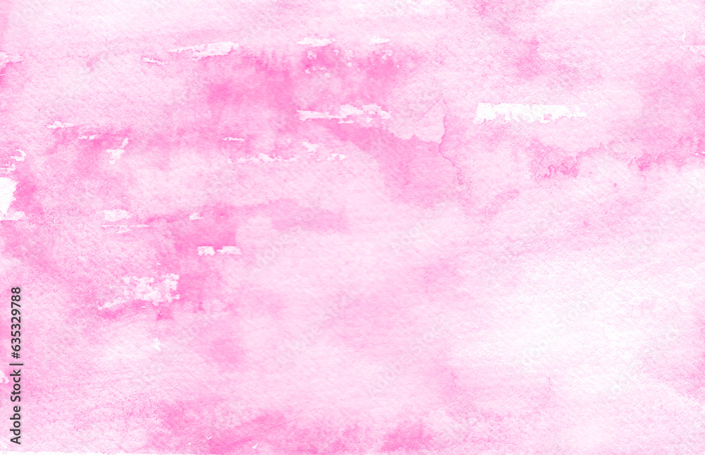 水彩絵の具をにじませたレトロなアナログ背景　ピンク色