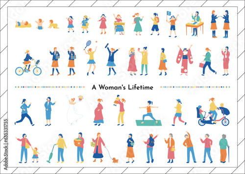 女性の一生　ライフステージ素材集