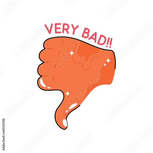 Very bad doodle vector outline Sticker. EPS 10 file