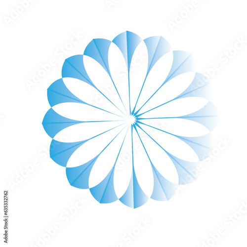 abstract blue gradient flower design.