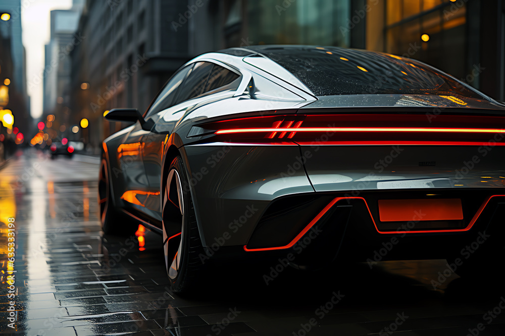 sport car in a street, AI generated sport car in a street, AI generated