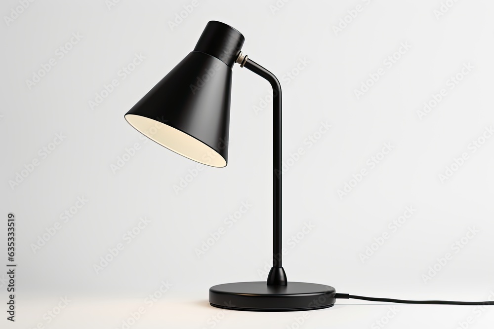 Black modern scandinavian style desk lamp on white background Black modern scandinavian style desk lamp on white background