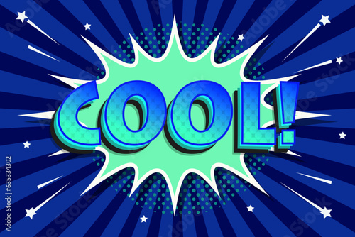 Wallpaper Mural COOL comic book colorful page template in blue tones. Pop-art style. Vector design. Torontodigital.ca