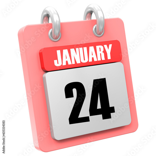 3d Rendering Of UI Icon January Day 24
