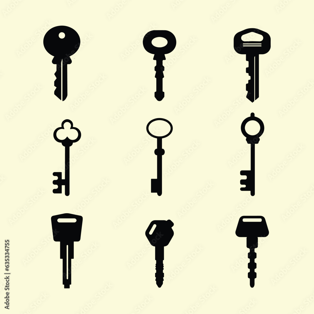 set of key vector illustration design set of key vector illustration design