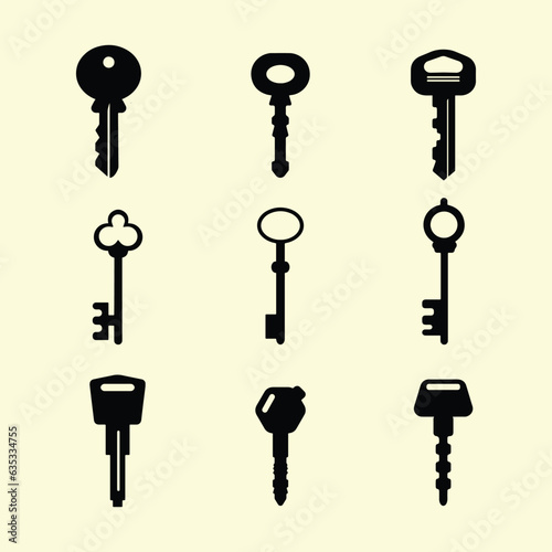 set of key vector illustration design