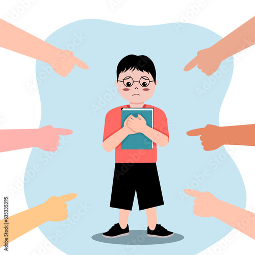 Bullying is the behaviour of a person who hurts or frightens someone smaller or less powerful, often forcing that person to do something they do not want to do