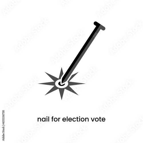 Nail for election vote in grayscale icon. Vector illustration of vote equipment element in trendy style. Editable graphic resources for many purposes.