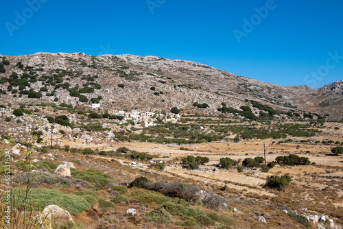 Crete, panoramic view on Hametoulo village, near the village it is a small gorge of spectacular beauty. Lasithi Province, Greece 