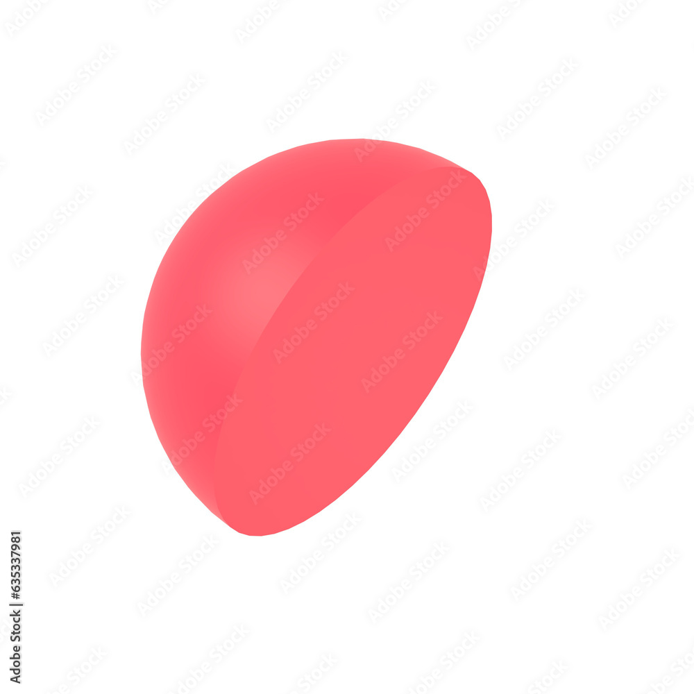 Red half sphere 3d Red half sphere 3d