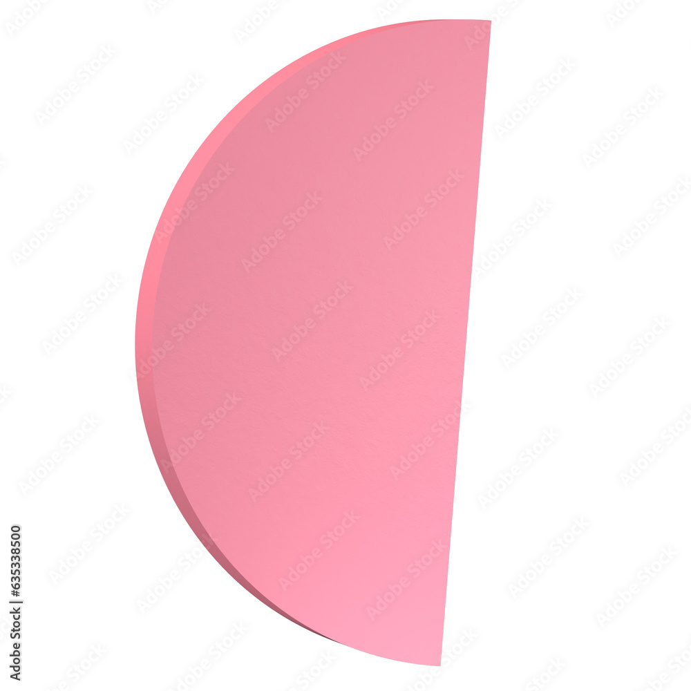 Pink half cylinder 3D