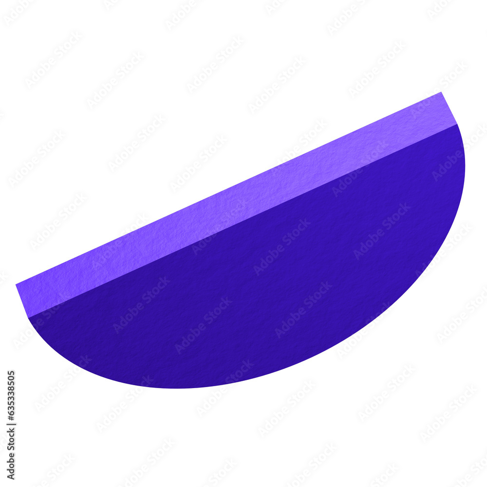 Purple half cylinder 3D Purple half cylinder 3D
