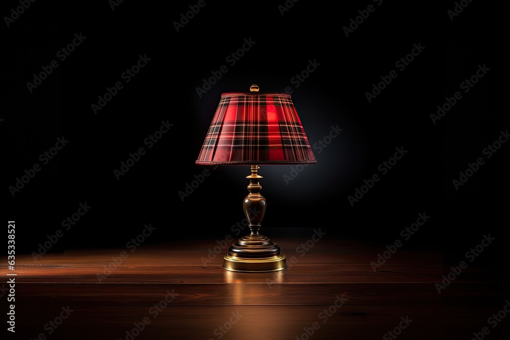 Vintage table lamp isolated on black background