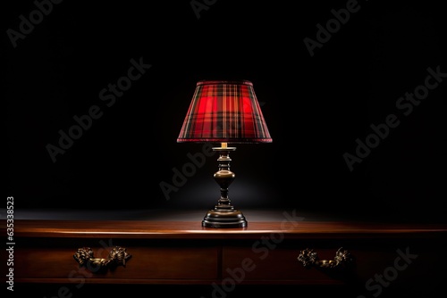 Vintage table lamp isolated on black background