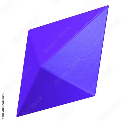 Purple octahedron 3D photo