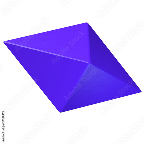 Purple octahedron 3D photo