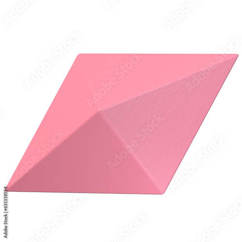 Pink octahedron 3D photo