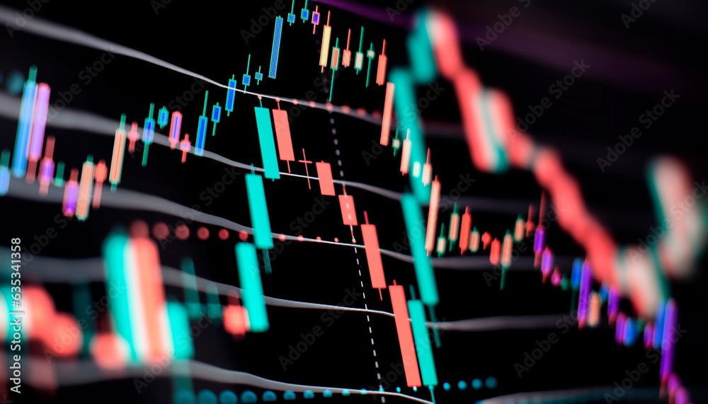 Stock market or forex trading graph and candlestick chart suitable for financial investment concept. Stock market or forex trading graph and candlestick chart suitable for financial investment concept.