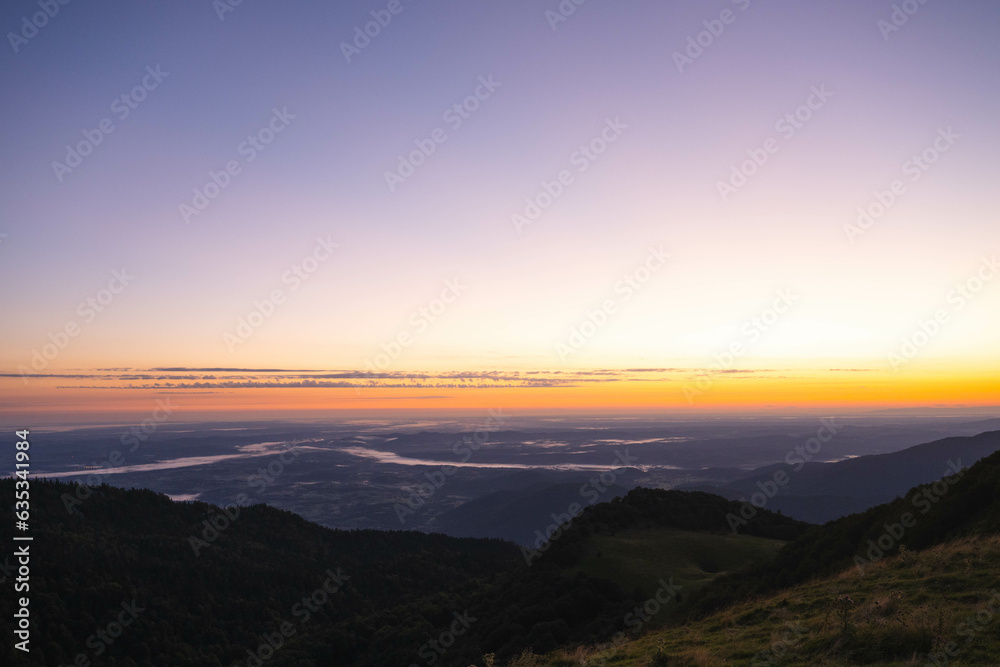 Sunrise above the mountains in the Pyrenees Sunrise above the mountains in the Pyrenees