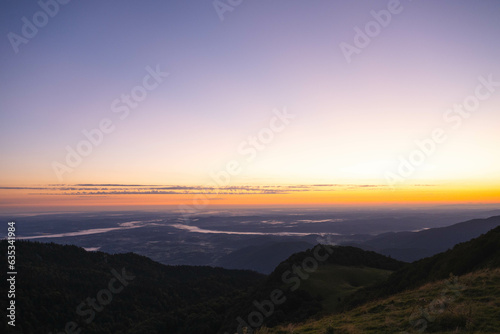 Sunrise above the mountains in the Pyrenees photo
