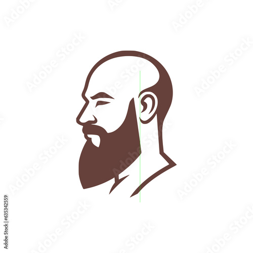simple bald man character logo vector illustration template design