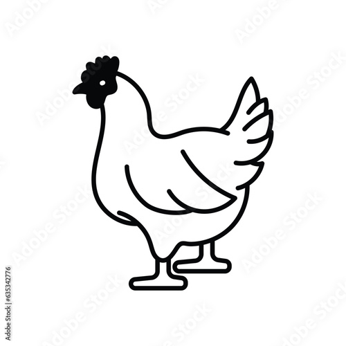 Chicken icon vector stock illustration.