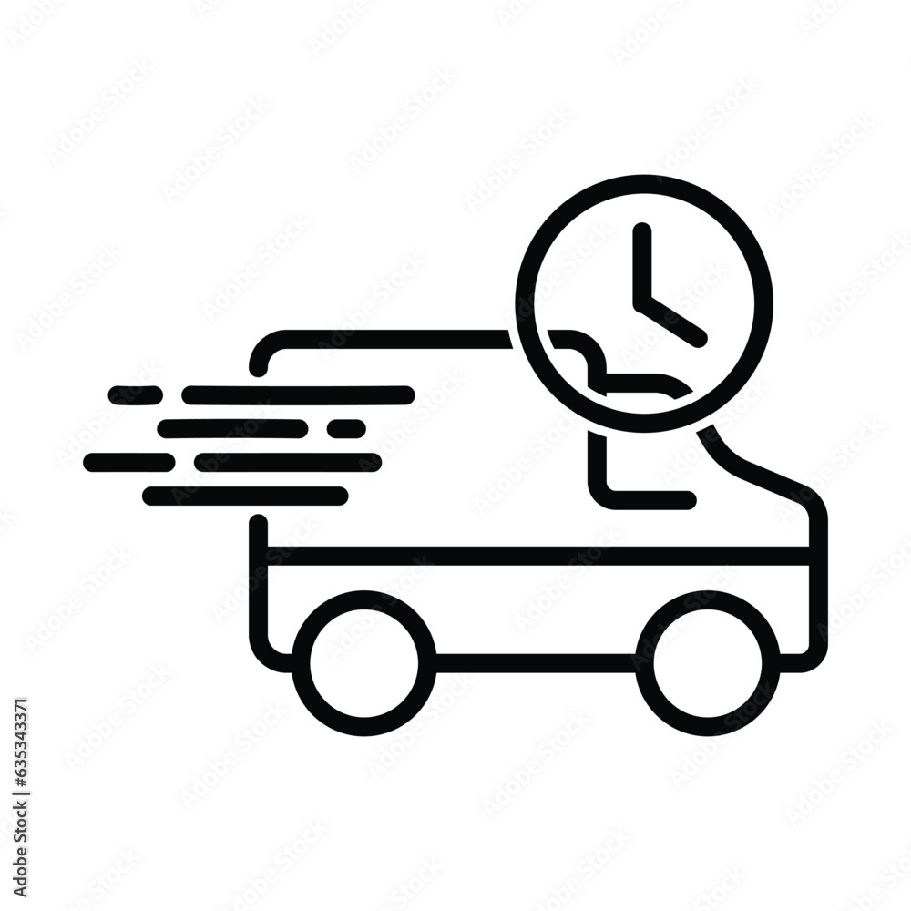 Fast Delivery Truck, Quick Delivery Transportation With Clock Symbol, Van Icon, Courier Service, Lorry, Vehicle Speedy Cargo, User Interface, Business And Finance, Shipment Vector Illustration Fast Delivery Truck, Quick Delivery Transportation With Clock Symbol, Van Icon, Courier Service, Lorry, Vehicle Speedy Cargo, User Interface, Business And Finance, Shipment Vector Illustration