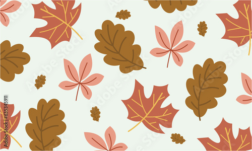 Hand drawn autumn leaves background logo