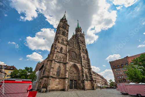 Obraz na płótnie Nuremberg Germany, city skyline at St. Lorenz Church w salonie