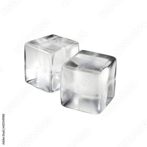 Ice cubes isolated white background